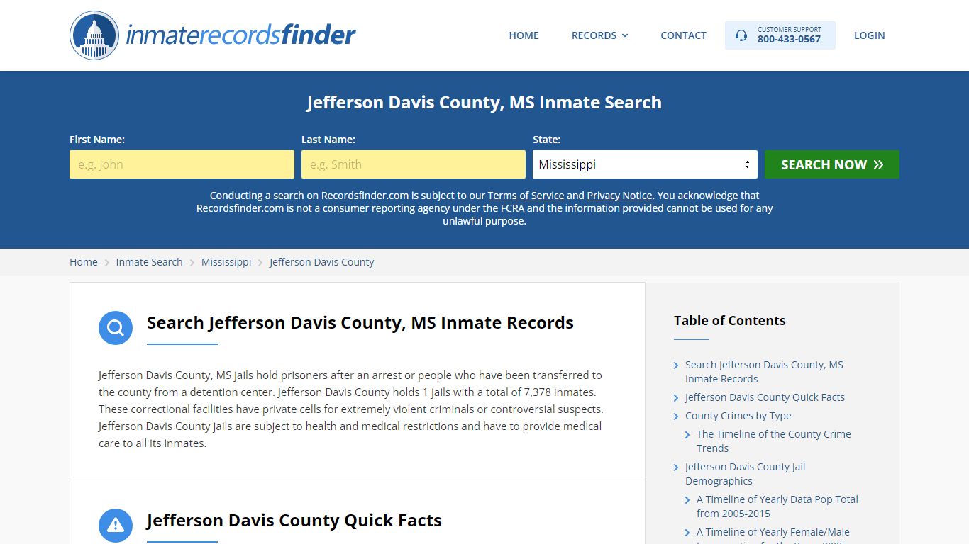 Jefferson Davis County, MS Inmate Lookup & Jail Records Online
